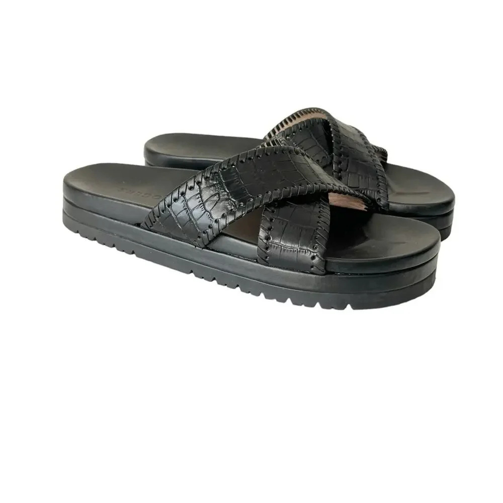 Jack Rogers Lexi criss cross sandals black 7 - Picture 5 of 10